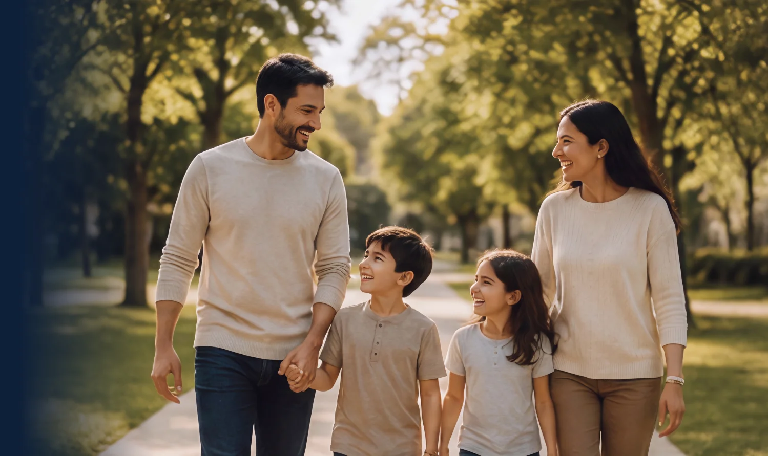 A family walking in a park — Navera promotional lifestyle image